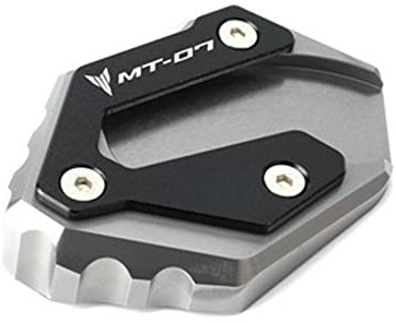 MNEUEQ Dauerhaft haltbar Motorrad CNC Aluminium Seitenständer Vergrößerer Pad Platte Ständer Für MT-07 MT 07 XSR 700 XSR700 FZ 07 2014-2022(Titanium,1)