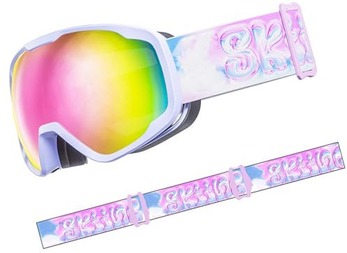 Kinder-Skibrille, Outdoor-Sportbrille, beschlagfrei, Snowboardbrille, Schneebrille für Jungen, Mädchen, Teenager, Alter 3–15 Jahre