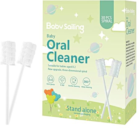 Foily 30-Pack Baby Tongue Cleaner Gauze– Gentle Newborn Oral Care, Disposable Toddler Tooth Brush for 0-24 Months Tooth Mouth Gum Clean (Square Style)