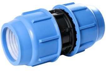 SAB Raccordo Manicotto Ø 16, Raccordi a Compressione BlueSeal 16 in PP, PN16, per Giunzione Tubi in Polietilene, per Impianti di Irrigazione