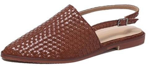 LarDorLin Flat Dolly Shoes Women Pointed Toe Slingback