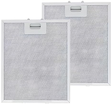 HSUYUN Filtre pour Hotte, Lot de 2 Pièces Grille Hotte Aspirante 320 x 260 x 9 mm, 5 Couches Argenté Filtres à Graisse en Métal pour Hotte Aspirante, Adapté aux Hottes de Cuisine
