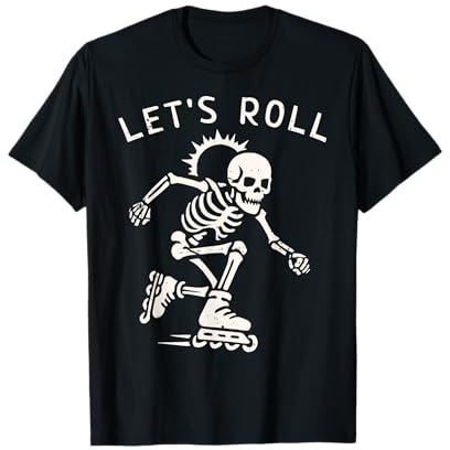 Pattinaggio Inline Maglietta Scheletro Roller Let's Roll Maglietta