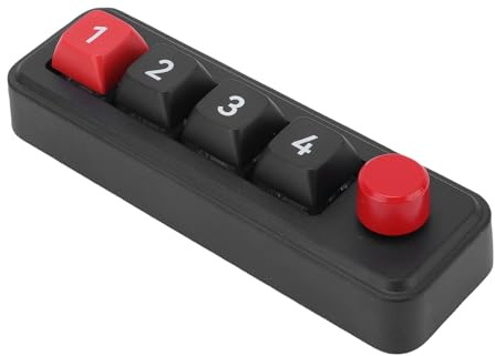 Plyisty 4 Programmierbare Tasten Kabelgebundene Tastatur, RGB -Hintergrundbeleuchtung, Hot -Swap, Mechanische Spieltastatur für Mac, Benutzerdefinierte Programmierbare OSU -Tastatur (Black)