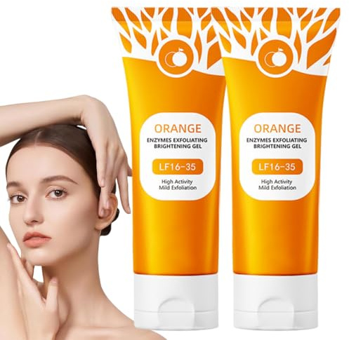 Gel exfoliante de naranja natural, Orange Exfoliant Gel,Gel Exfoliant Orange, gel blanqueador naranja brillante, nutre e hidrata, reduce las arrugas y elimina las manchas oscuras (2 unidades)
