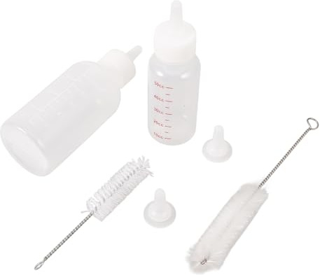 KOMBIUDA Teiliges Haustier Wiederverwendbare Welpenmilch Flasche mit Nippel Flexibles Material Sicher für Katzen Welpen Kaninchen und Kleine Haustiere Einfache Fütterung