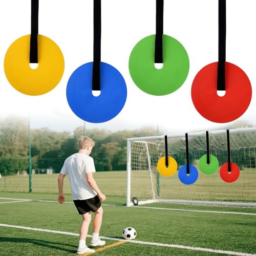4 Piezas Objetivo de Fútbol con Correas Ajustables Adecuado para Porterías de Fútbols Diana Superior Diana de Esquina Objetivo de Portería para Fútbol Puede Utilizar para Mejorar la Precisión