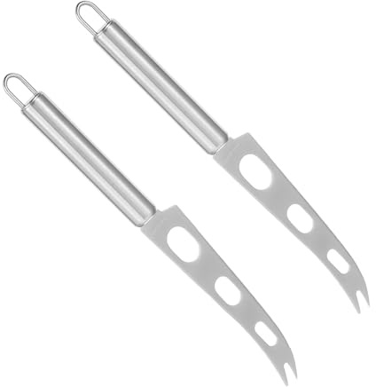 Garneck Spatule à Fromage et Coupe-beurre 2,6x26 Cm en Acier Inoxydable Solide, Manche Ergonomique Antirouille, Lot de 2, pour Usage Domestique et Professionnel Cuisine