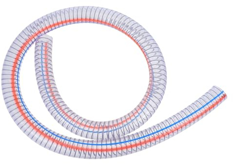 DIYEAH Manguera de Succión Espiral Transparente PVC Alambre de Acero Tubo Flexible de 19 MM de Diámetro Interior y 1 Metro Resistente para Bomba Desagüe y Transferencia de Combustible