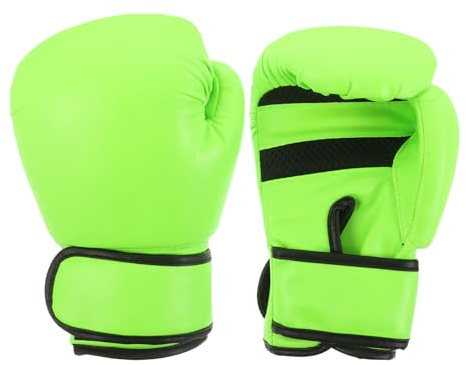 Healvian Guantoni da Boxe per 8Oz Verde Imbottitura in Schiuma Guanti da Allenamento per Taekwondo Mma e Karate Set di Guantoni da Sparring per Ragazzi Multidisciplinari