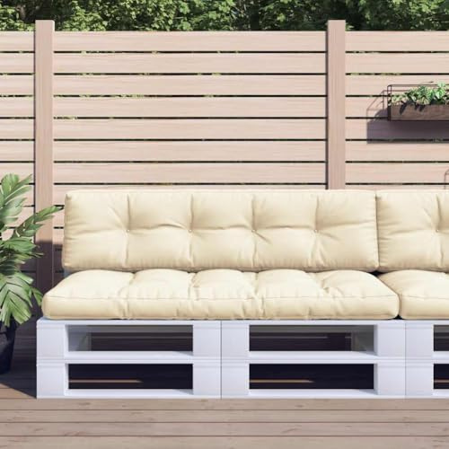 Frdhee Rückenkissen Sitzkissen Eckbank Auflagen,Palettenkissen 2 TLG. Creme Stoff,Für Outdoor, Terrasse, Drinnen,Keine Montage Erforderlich