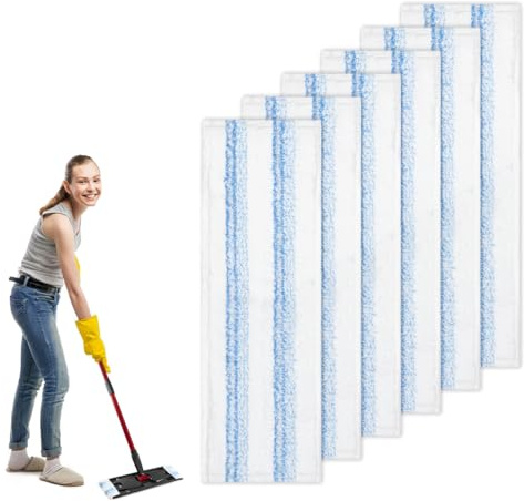 6 Pezzi Flat Mop Mocio Ricambio per Vileda H2PrO Kit, per Vileda H2PrO Microfibra Panno Pavimenti Ricarica, per Tutti i Pavimenti Il Lavaggio Sporco Pulizia