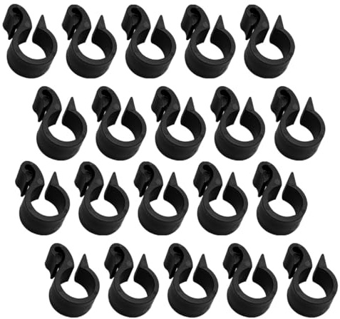 ROMISBABA 50 Pezzi Clip per Tubo Irrigazione Giardino in Plastica Nera, Fissaggio Leggero e Facile da Trasportare per Sistemi di Irrigazione a Goccia e Tubo da Giardino