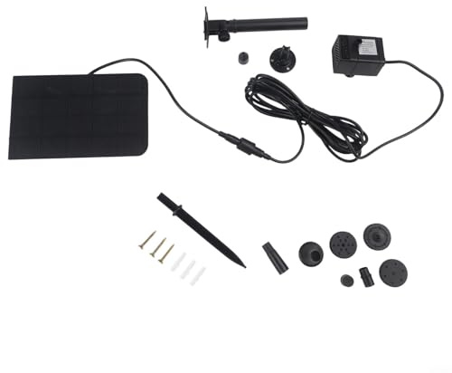 Kit fontana con pompa ad acqua solare con 8 ugelli, fontana ad energia solare per uccelli, laghetto, piscina, giardino, facile da installare a parete o a terra