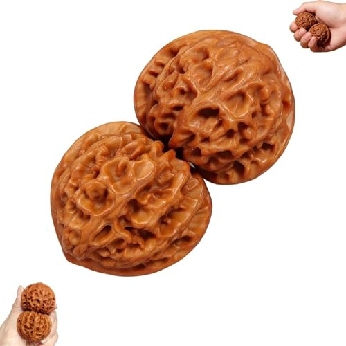 2pcs wenwan walnüsse,natürliche wenwan-walnussholz,chinesische walnüsse,traditioneller natürlicher Massage-Handball für Fingerflexibilität,tragbarer Ball，Massage, Stressabbau(A)