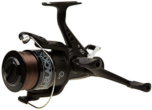 Lineaeffe All Black 60 Freilaufrolle mit 200m Schnur bespult, Karpfenrolle