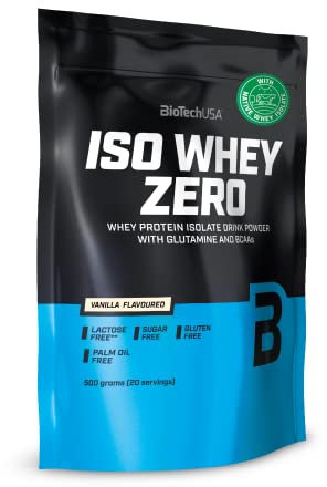 BioTechUSA Iso Whey Zero | Premium Whey Protein Isolate | Grass-Fed | Enzyme-Free | Sugar- and Gluten-Free, 500 g, Vanilla