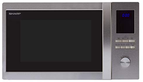 Sharp R922STWE 3-in1 Mikrowelle mit Grill und Heißluft / 32 L / 1000 W / 1100 W Infrarotgrill / 2500 W Heißluft / LED-Display / 10 Automatikprogramme / Gewichtgesteuerters Auftauen / Edelstahl