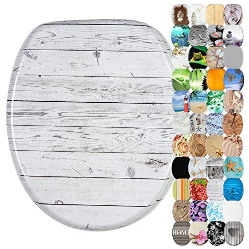 Sanilo WC-Sitz mit Absenkautomatik I Hochwertiger Toilettensitz aus Holz I Toilettendeckel in verschiedenen Motiven (Timber)