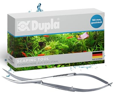Dupla Scaper’s Tools Federschere gewinkelt I 160 mm I Präzisions-Pflanzenschere aus Edelstahl für Aquascaper I Exaktes Schneiden und Formen von Aquarienpflanzen I Zubehör für Aquascaping