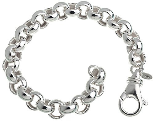 Silberketten Store Rundes Erbskette Armband - 10mm Breite - Länge wählbar 18-25cm - echt 925 Silber