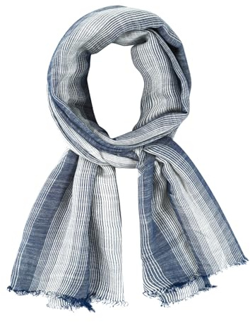 DAMILY Herren Schal Winter scarf Schals Gestreiftes herrenschal Halstuch | winterschal herren Leichte und warme Baumwoll-Leinen-gestreifter Schal Männer