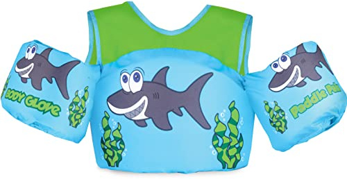 Body Glove Paddle Pals Learn to Swim Life Vest, One Size 33-55 lbs, Aquatic Shark