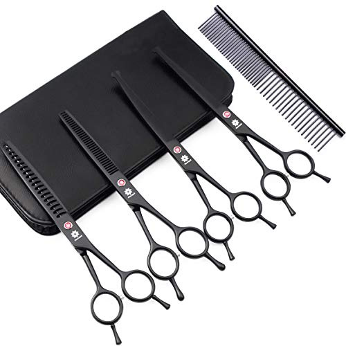Dream Reach Dog Grooming Scissors Kit(Curved, Straight, Thinning, Chunker)