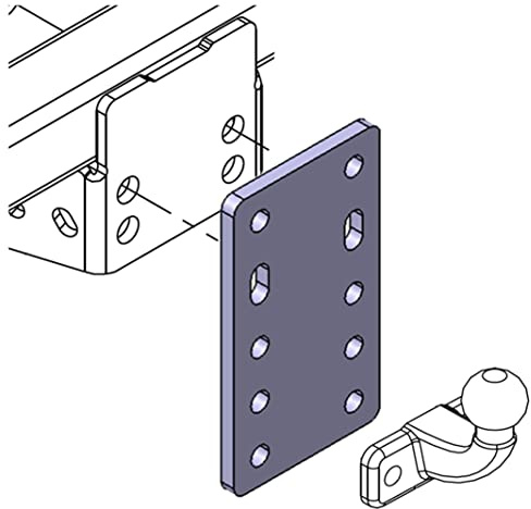Adapterblech Universelle Adapterplatte zur Höhenverstellung 5x90 der Anhängerkupplung für 2-Loch Flanschkugeln (höhenverstellbare AHK)