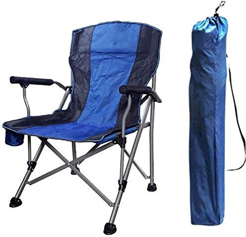Silla Plegable para Exteriores, Estructura de Acero Resistente, Silla de Campamento portátil con portavasos, Uso para Festivales/Pesca/jardín/Playa, D