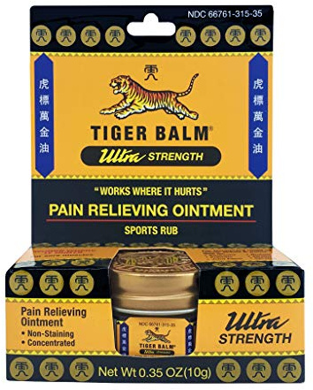 Tiger Balm Pain Relieving Ultra Strength, 10g – Soothing & Ultra Strength Muscle Rub Ointment – Non-Staining Sports Muscle Rub