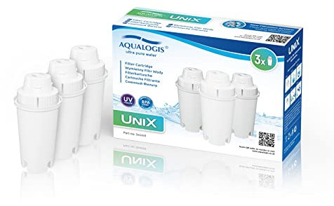 Aqualogis UniX Water Filter Cartridge Compatible with Brita Classic, Dafi, PearlCo, Mavea 107007, AquaOptima RUF916 Water Jug 3pk