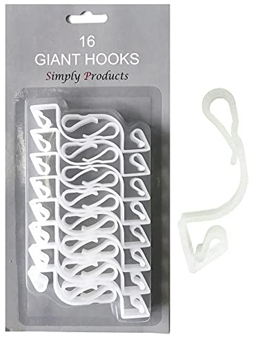 16 Giant Christmas Gutter Hooks Weatherproof Plastic for Hanging Outdoor Christmas String Lights, Fairy Lights or Rope Lights Gutter Clips - (Clear)
