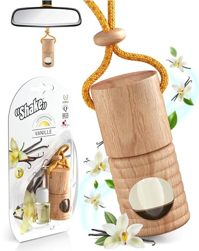 SHAKE Auto Duft (2 x 4,5ml) • Natürlicher Lufterfrischer Auto • Parfüm Aufhänger mit ätherischen Ölen • Diffuser Auto Innenraum • Air Refresher: Vanille