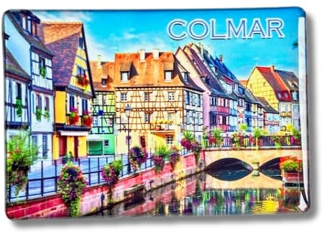 Generisch Kühlschrankmagnet - Souvenir Magnet, Touristisch, 8 x 5,5 cm, 1 Stück, Kunststoff, Colmar, Frankreich, France