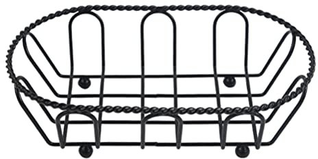 Frying Net Basket Skimmer 2 pièces Création Française Frites Panier Fruit Snack Panier Panier de stockage de nourriture for aliments de fer Colander Strainer ( Color : Black , Size : 19X11CM )