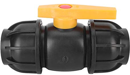 Hapivida PE Ball Valve, Durable 50mm Stop Tap Valve Connector for Water Pipes with Compression Fitting, High-Pressure Resistant Plastic Valve for Irrigation Systems and Plumbing