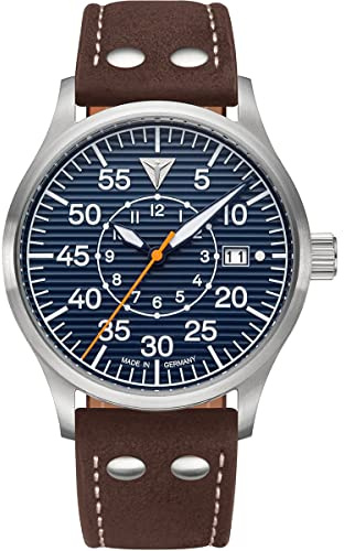 Junkers Fliegeruhr Automatik - Baumuster B Design - Qualitätsuhr Made in Germany - 42mm Ø - Glasboden - Lederarmband