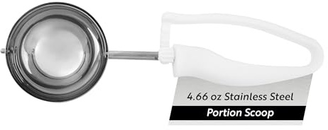 Restaurantware Ice Cream Scoop 1 Case 4.66 oz Stainless Steel Portioner Commercial Kitchen Tool Comfortable Grip Dishwasher-Safe Ambidextrous Handle