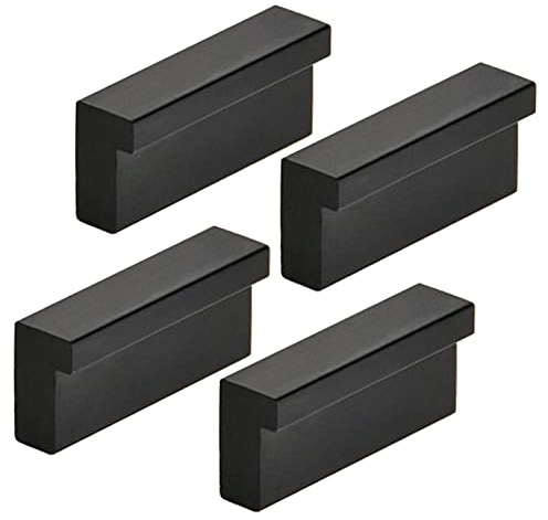 4 Stück Schrank Türgriffe,Möbelgriff für Küche Schublade Schwarz L stangengriff Türgriffe Schrankgriffe,Aluminiumlegierung Schrankgriffe,Für Tür,Schublade,Schrank (Lochabstand 32mm)