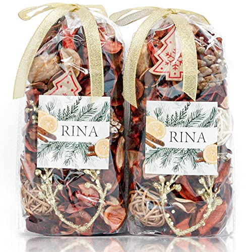 Qingbei Rina Sachets de Pot-pourri dorés parfumés au thé - Fleur séchée - Sachet de pétales de Parfum d'intérieur - Décoration de Vase - 238,1 g (doré et Rouge)
