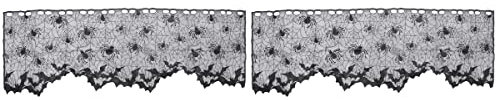 Amosfun 2st Fledermäuse Fenstervorhang Verdunkelungsvorhang Halloween-Dekorationen Für Den Kaminsims Halloween-küchenzubehör Schwarze Spitzenvorhänge Spinne X20 Tortenspitze Gotisch