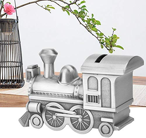 Retro Zug Sparschwein, Sparbox Money Box, Spardose Zug Eisenbahn Spardose,Kinderspardosen Jungen, Zinklegierung Schatzkiste Lustige Eisenbahn Deko Sparschwein Figur