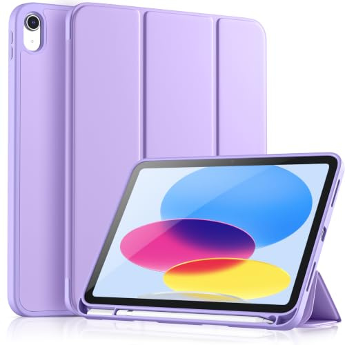 Vobafe Coque pour iPad (A16) 11ème Génération 11 Pouces 2025/iPad 10ème Génération 10,9 Pouces 2022, Housse Étui arrière Flexible en TPU Antichoc, Veille/Réveil Automatique, Lilas Violet