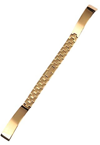 AEMALL Edelstahl-Uhrenarmband Silber Roségold Armband Ersatzarmband 6 8 10 12 14 mm kleines Zifferblatt Dame Mode Uhrenkette (Farbe: B Gold, Größe: 6 mm)