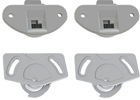 cyclingcolors 2x Ruedas puertas correderas armarios Guía de carro corredizas plástico, Gris