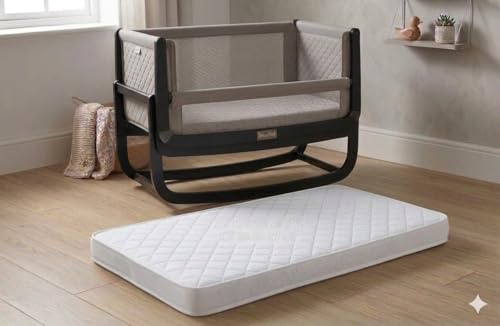 Restorology Baby Crib Mattress - Compatible with SnuzPod 2 Crib – Extra Thick & Soft Foam Mattress - Antibacterial Removable Cover for Newborns, White | Size : 36.5 cm x 80.5 x 4 cm
