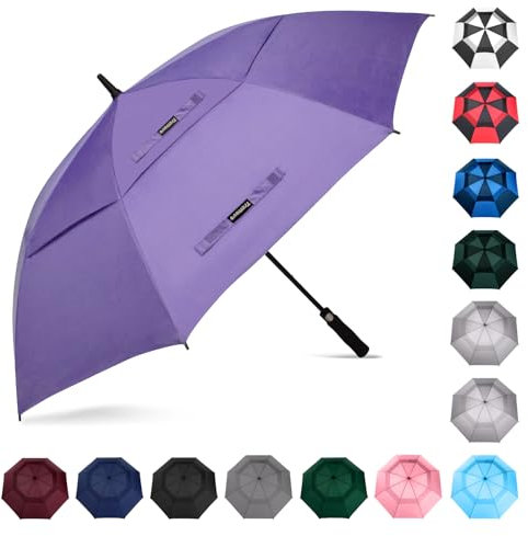 Trenovo 47/54 Zoll belüfteter doppelter Baldachin winddicht Stockschirme für Regen, automatisch öffnender Golfschirm – erhältlich für Erwachsene, Kinder, Outdoor-Enthusiasten