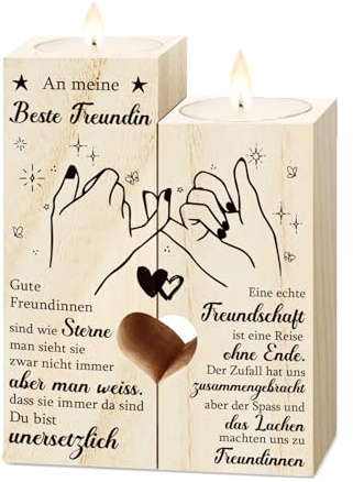 Beste Freundin Geschenke, Geschenk Freundin Weihnachten, Freundinnen Geschenk, Kerzenständer Xmas Geschenke für Freundin, Geburtstagsgeschenk Beste Freundin, Freundschaft Kerzen, BFF Geschenk