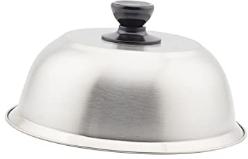 perfk Imbastitura Coperchio per cottura a vapore Cupola per fusione del formaggio addensare con manico Cupole universali per griglia in acciaio inossidabile, 20 cm